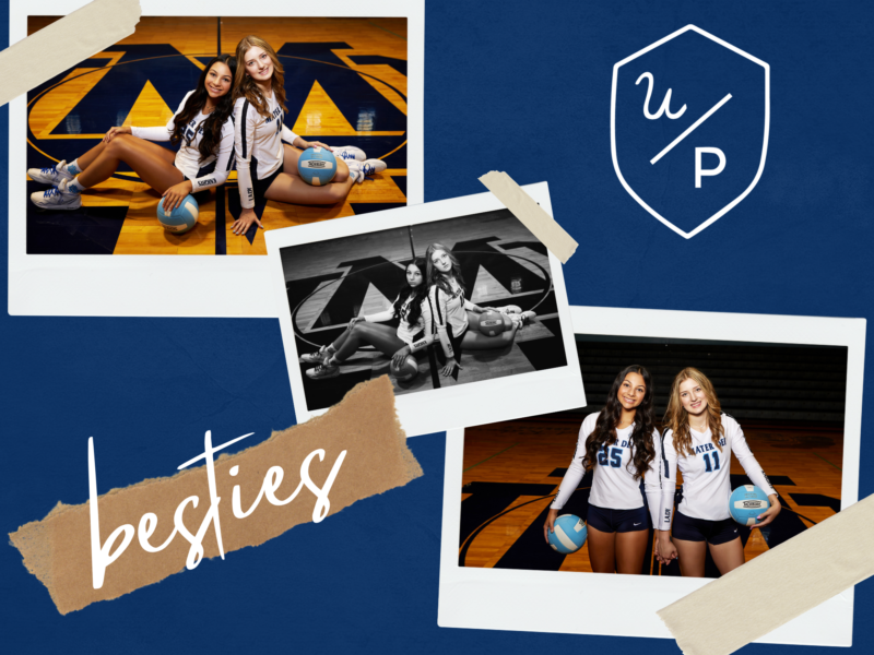 photo collage of two high school volleyball players