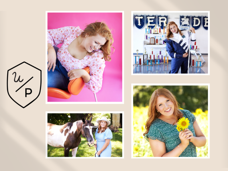 redheaded senior girl photo collage
