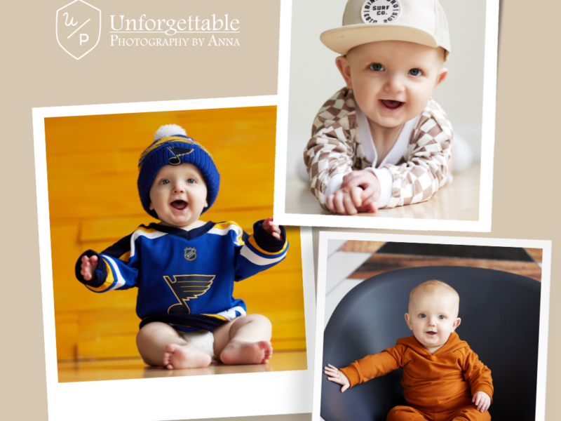 3 picture photo collage of a nine month old boy