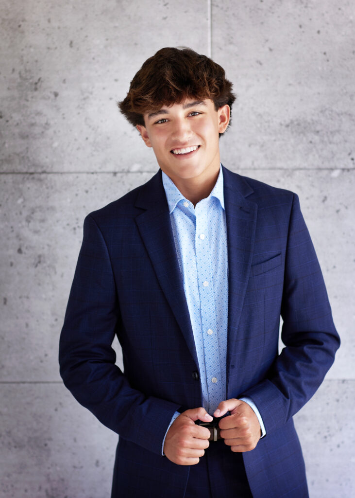 senior boy in suit